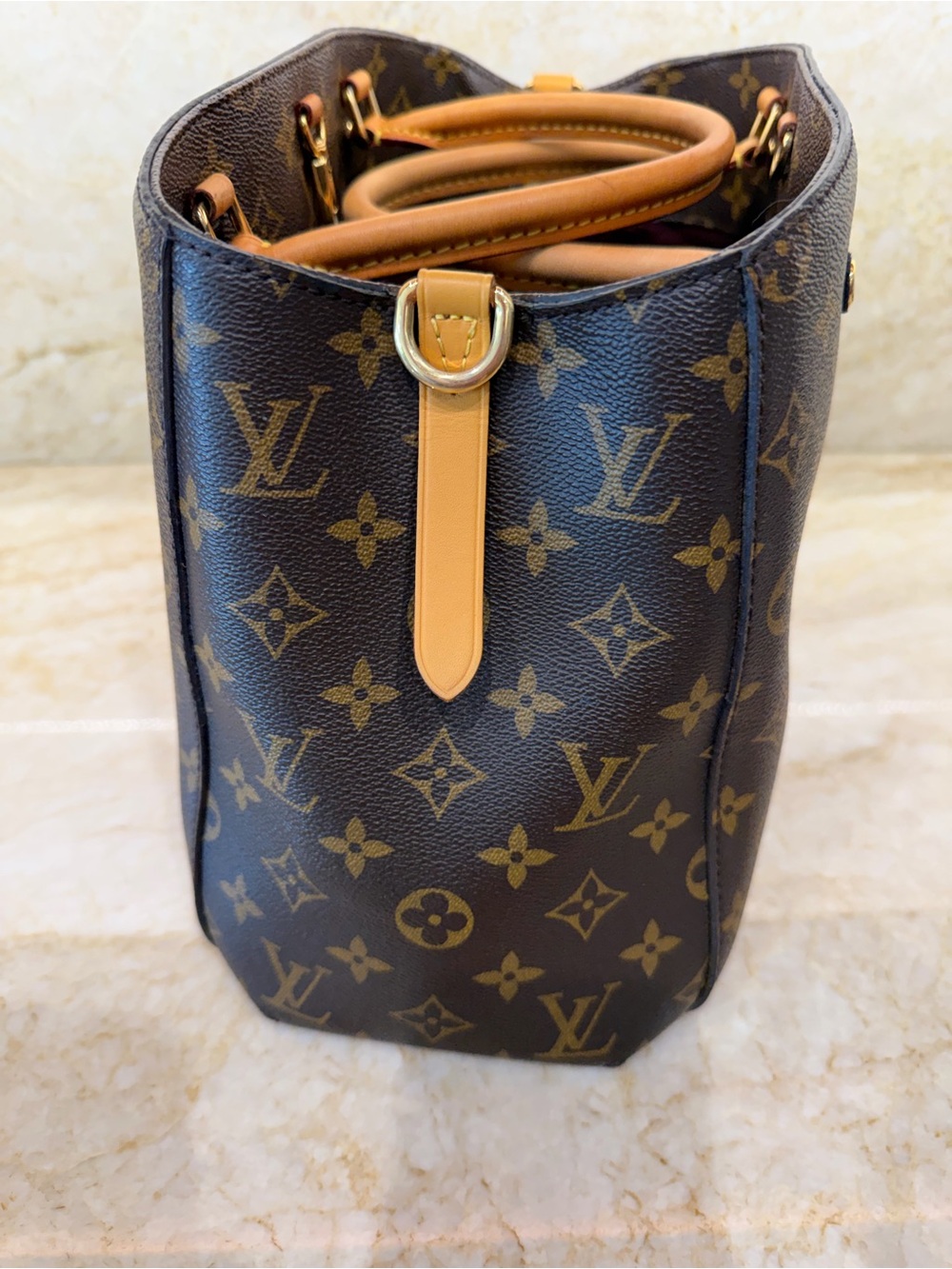 Louis Vuitton Monogram Canvas Tote in Brown and Gold - Picture 3 of 9